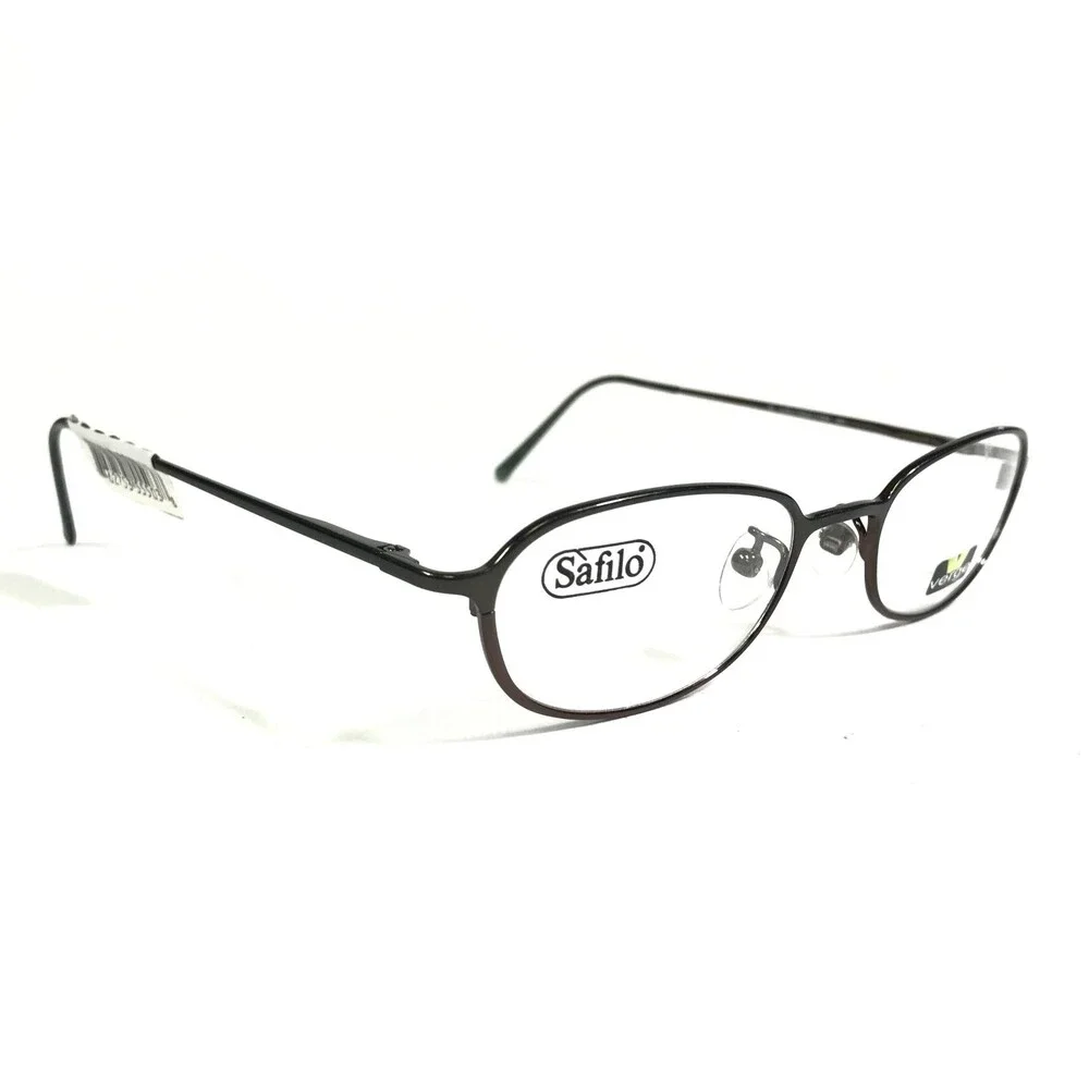 Safilo VERGE CYBER 2R1 Eyeglasses Frames Brown Green Round Full Rim 48-19-135